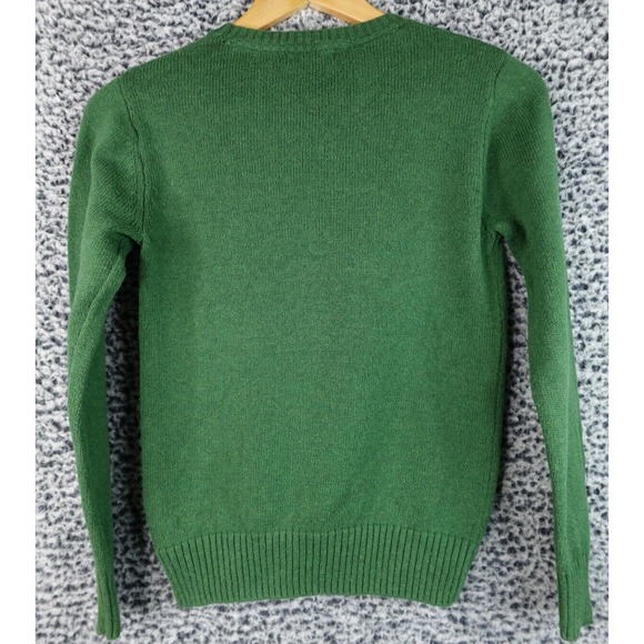 H&M Unisex Christmas Sweater Size 8 Green Snowman Penguins Sequins Long Sleeve - Picture 12 of 13